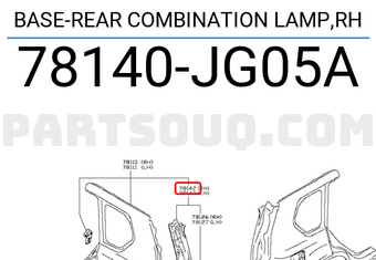Nissan 78140JG05A BASE-REAR COMBINATION LAMP,RH