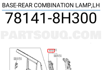 Nissan 781418H300 BASE-REAR COMBINATION LAMP,LH