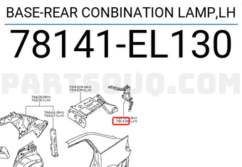 Nissan 78141EL130 BASE-REAR CONBINATION LAMP,LH