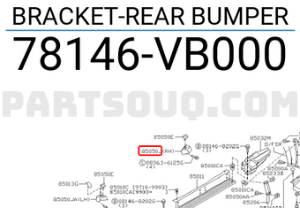Nissan 78146VB000 BRACKET-REAR BUMPER
