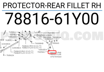 Nissan 7881661Y00 PROTECTOR-REAR FILLET RH