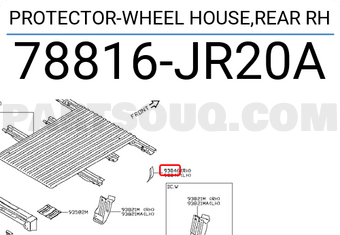 Nissan 78816JR20A PROTECTOR-WHEEL HOUSE,REAR RH