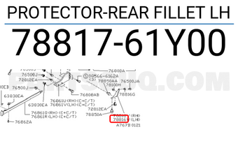 Nissan 7881761Y00 PROTECTOR-REAR FILLET LH