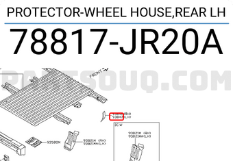 Nissan 78817JR20A PROTECTOR-WHEEL HOUSE,REAR LH