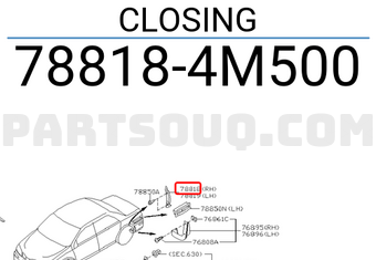 Nissan 788184M500 CLOSING