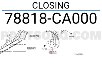 Nissan 78818CA000 CLOSING