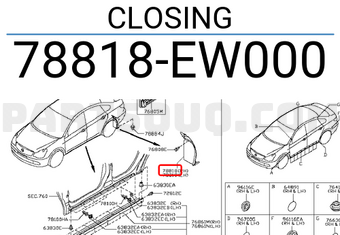 Nissan 78818EW000 CLOSING
