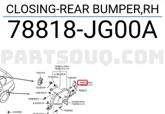 Nissan 78818JG00A CLOSING-REAR BUMPER,RH