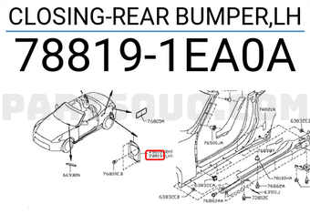 Nissan 788191EA0A CLOSING-REAR BUMPER,LH