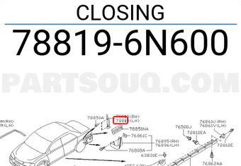 Nissan 788196N600 CLOSING