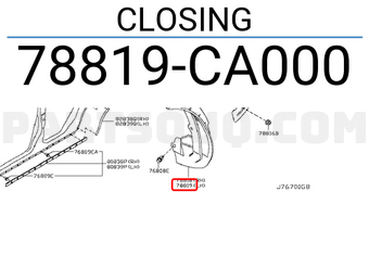 Nissan 78819CA000 CLOSING