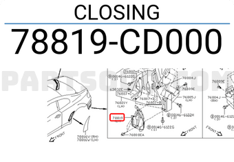 Nissan 78819CD000 CLOSING