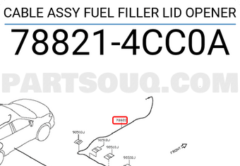 Nissan 788214CC0A CABLE ASSY FUEL FILLER LID OPENER
