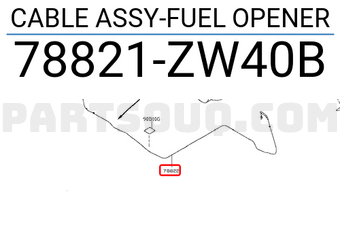 Nissan 78821ZW40B CABLE ASSY-FUEL OPENER