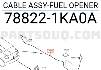 Nissan 788221KA0A CABLE ASSY-FUEL OPENER