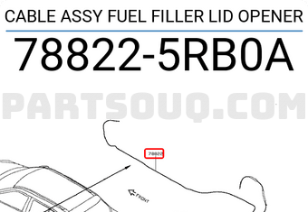 Nissan 788225RB0A CABLE ASSY FUEL FILLER LID OPENER