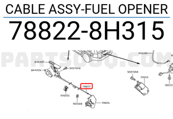 Nissan 788228H315 CABLE ASSY-FUEL OPENER