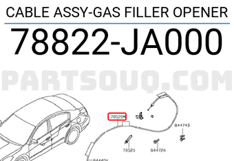 Nissan 78822JA000 CABLE ASSY-GAS FILLER OPENER