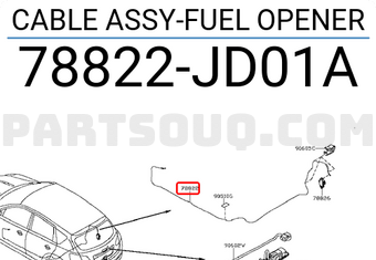 Nissan 78822JD01A CABLE ASSY-FUEL OPENER
