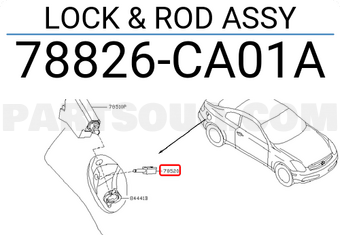 Nissan 78826CA01A LOCK & ROD ASSY