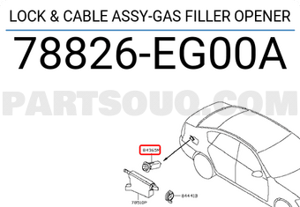 Nissan 78826EG00A LOCK & CABLE ASSY-GAS FILLER OPENER