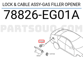 Nissan 78826EG01A LOCK & CABLE ASSY-GAS FILLER OPENER