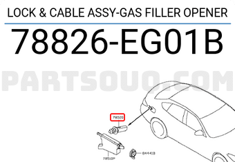 Nissan 78826EG01B LOCK & CABLE ASSY-GAS FILLER OPENER