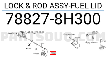 Nissan 788278H300 LOCK & ROD ASSY-FUEL LID
