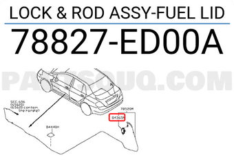 Nissan 78827ED00A LOCK & ROD ASSY-FUEL LID