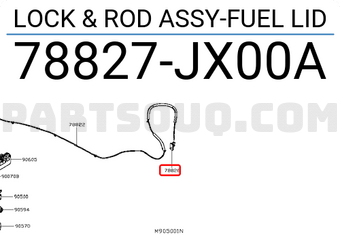 Nissan 78827JX00A LOCK & ROD ASSY-FUEL LID