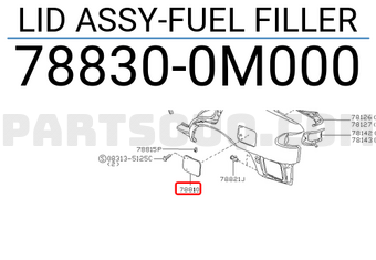 Nissan 788300M000 LID ASSY-FUEL FILLER
