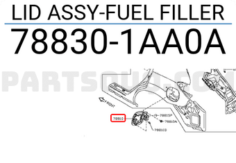 Nissan 788301AA0A LID ASSY-FUEL FILLER