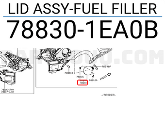 Nissan 788301EA0B LID ASSY-FUEL FILLER