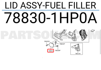 Nissan 788301HP0A LID ASSY-FUEL FILLER