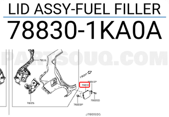 Nissan 788301KA0A LID ASSY-FUEL FILLER