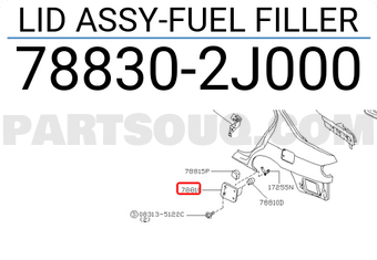 Nissan 788302J000 LID ASSY-FUEL FILLER