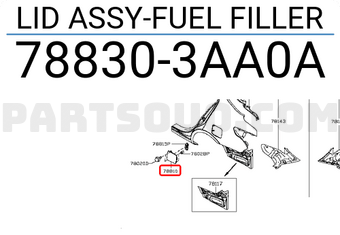 Nissan 788303AA0A LID ASSY-FUEL FILLER