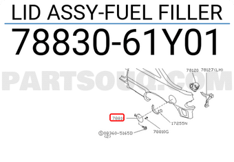 Nissan 7883061Y01 LID ASSY-FUEL FILLER