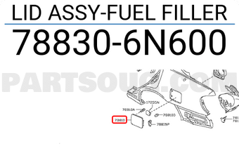 Nissan 788306N600 LID ASSY-FUEL FILLER