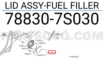Nissan 788307S030 LID ASSY-FUEL FILLER