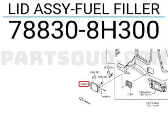 Nissan 788308H300 LID ASSY-FUEL FILLER