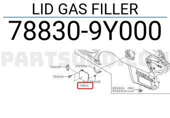 Nissan 788309Y000 LID GAS FILLER