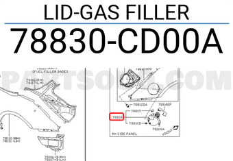 Nissan 78830CD00A LID-GAS FILLER