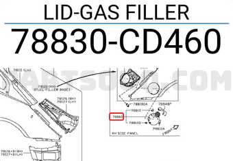 Nissan 78830CD460 LID-GAS FILLER