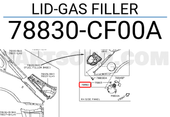 Nissan 78830CF00A LID-GAS FILLER