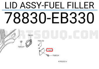 Nissan 78830EB330 LID ASSY-FUEL FILLER