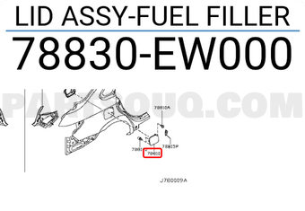Nissan 78830EW000 LID ASSY-FUEL FILLER
