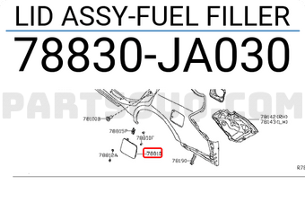 Nissan 78830JA030 LID ASSY-FUEL FILLER