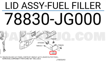 Nissan 78830JG000 LID ASSY-FUEL FILLER