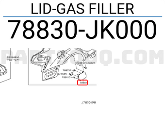 Nissan 78830JK000 LID-GAS FILLER